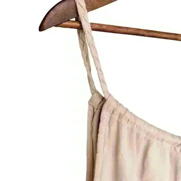 NWOT Rachel Zoe Linen Blend Muted Mauve Tiered Maxi Dress - Picture 2 of 9